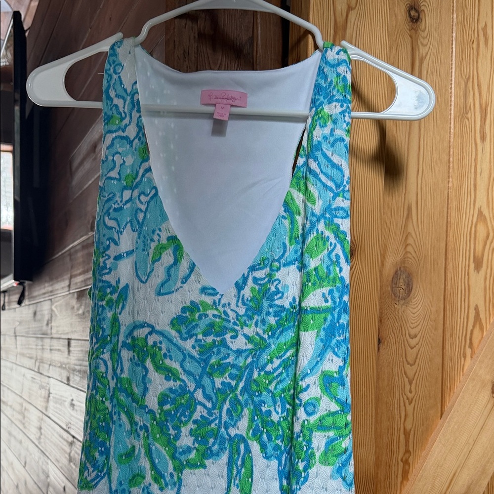 Lilly Pulitzer White blue green maxi